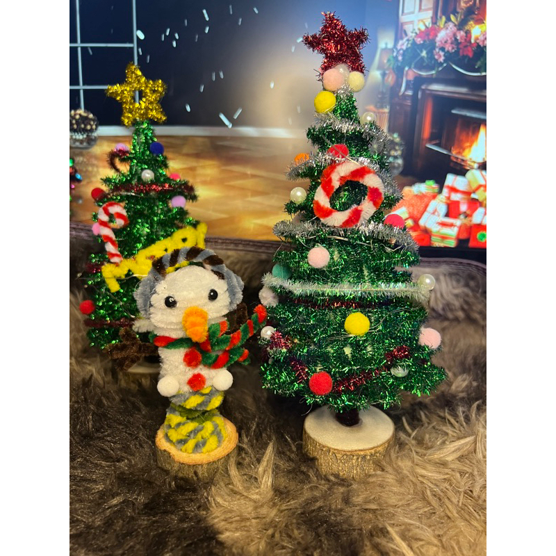 [Full phụ kiện ] Set Nguyên Liệu Làm Cây Thông Noel Bằng Kẽm Nhung Tặng Kèm Đèn Led