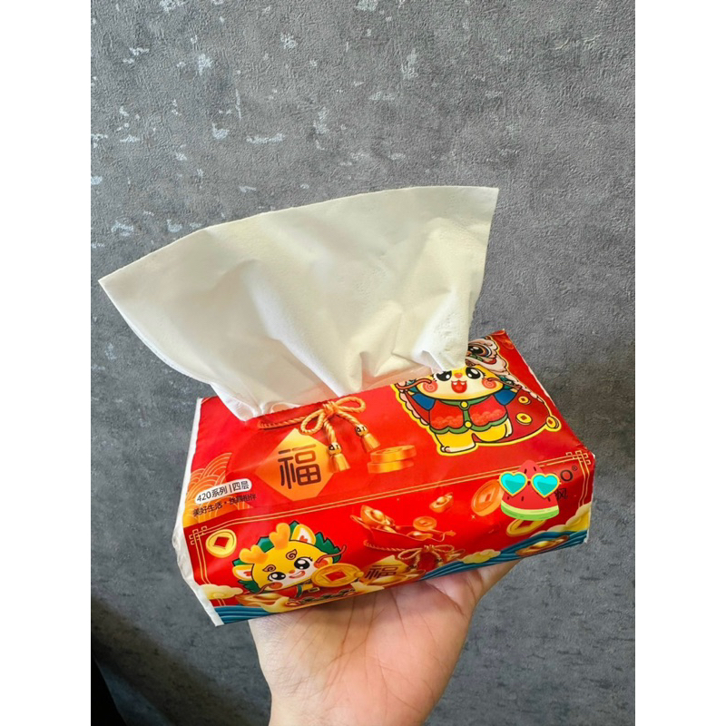 Thùng 20 Gói Khăn Giấy Rút 4 Lớp Siêu Dai Phiên Bản Tết