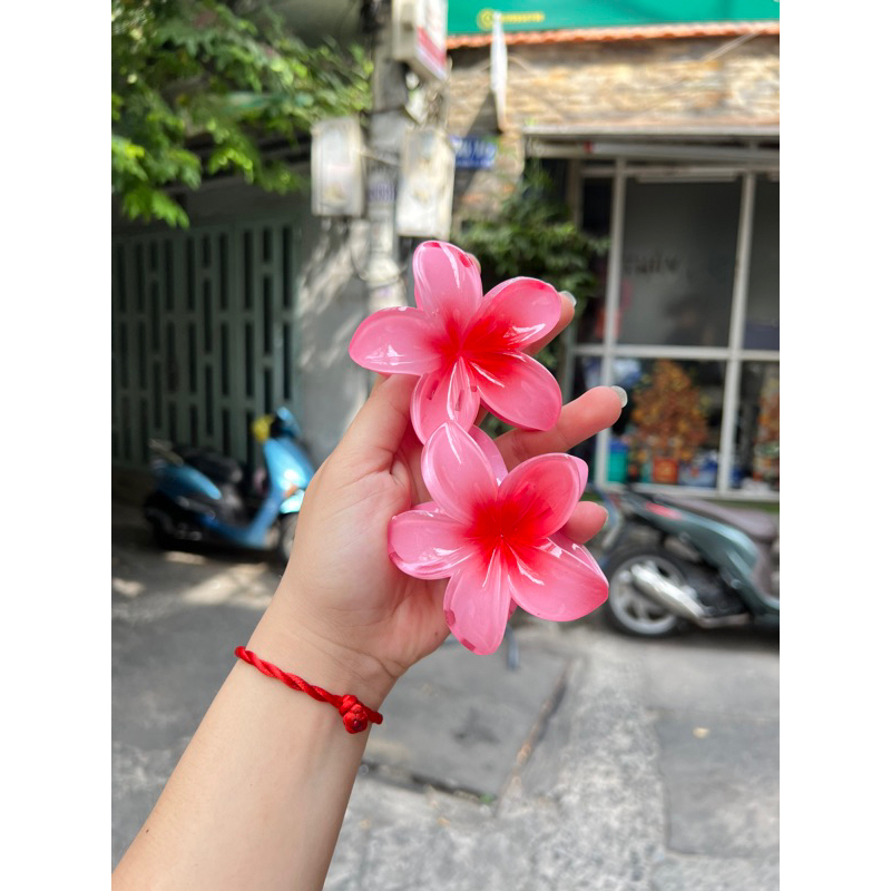 Kẹp Tóc Hoa Sứ 8cm Nhiều Màu Sắc Thích Hợp Đễ Đi Biển