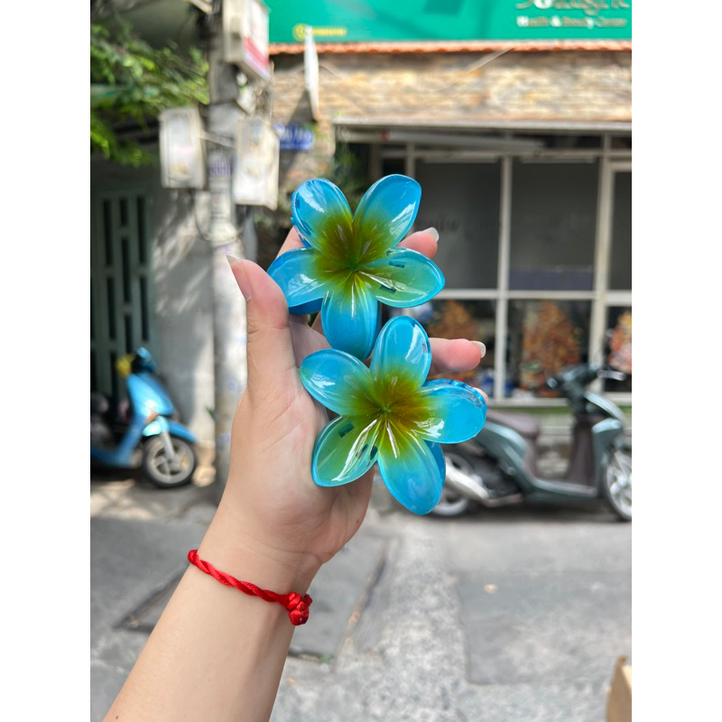 Kẹp Tóc Hoa Sứ 8cm Nhiều Màu Sắc Thích Hợp Đễ Đi Biển