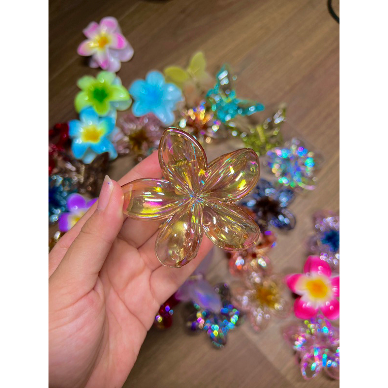 Kẹp Tóc Hoa Sứ 8cm Kẹp Tóc Càng Cua Kẹp Tóc Đi Biển Nhiều Màu Sắc Rực Rỡ Dành Cho Bạn Gái
