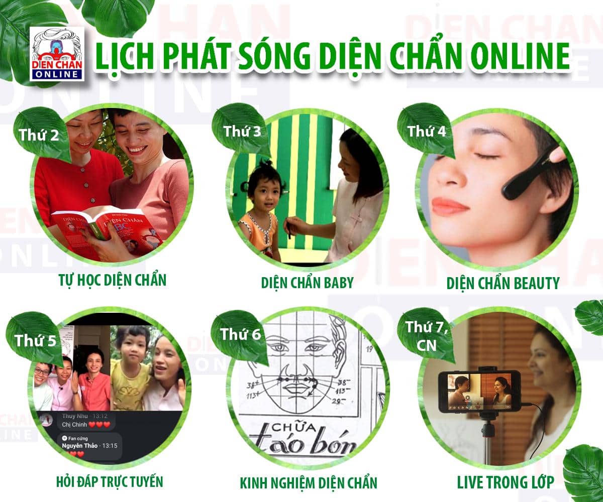 Lịch livestream trực tuyến hàng tuần của văn phòng Diện Chẩn Online