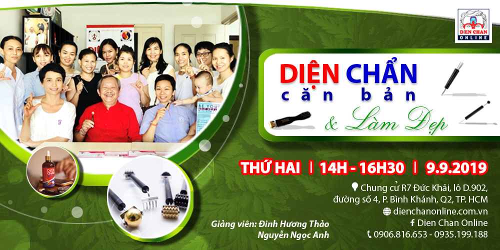 Thông báo chiêu sinh lớp Diện Chẩn căn bản và làm đẹp tháng 9/2019