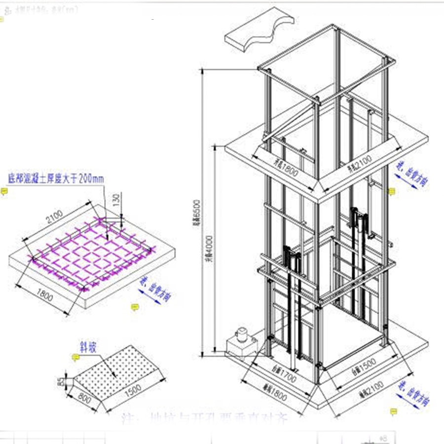 thang nâng hàng thủy lực 2 tấn