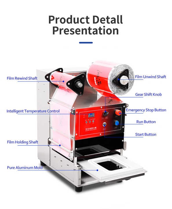 máy dán miệng khay nhựa tự động, thay khuôn linh động RS_ES25TA