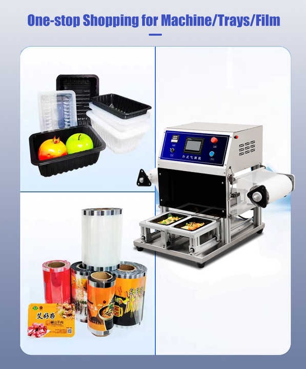 máy dán miệng khay nhựa tự động, thay khuôn linh động RS_ES30TA