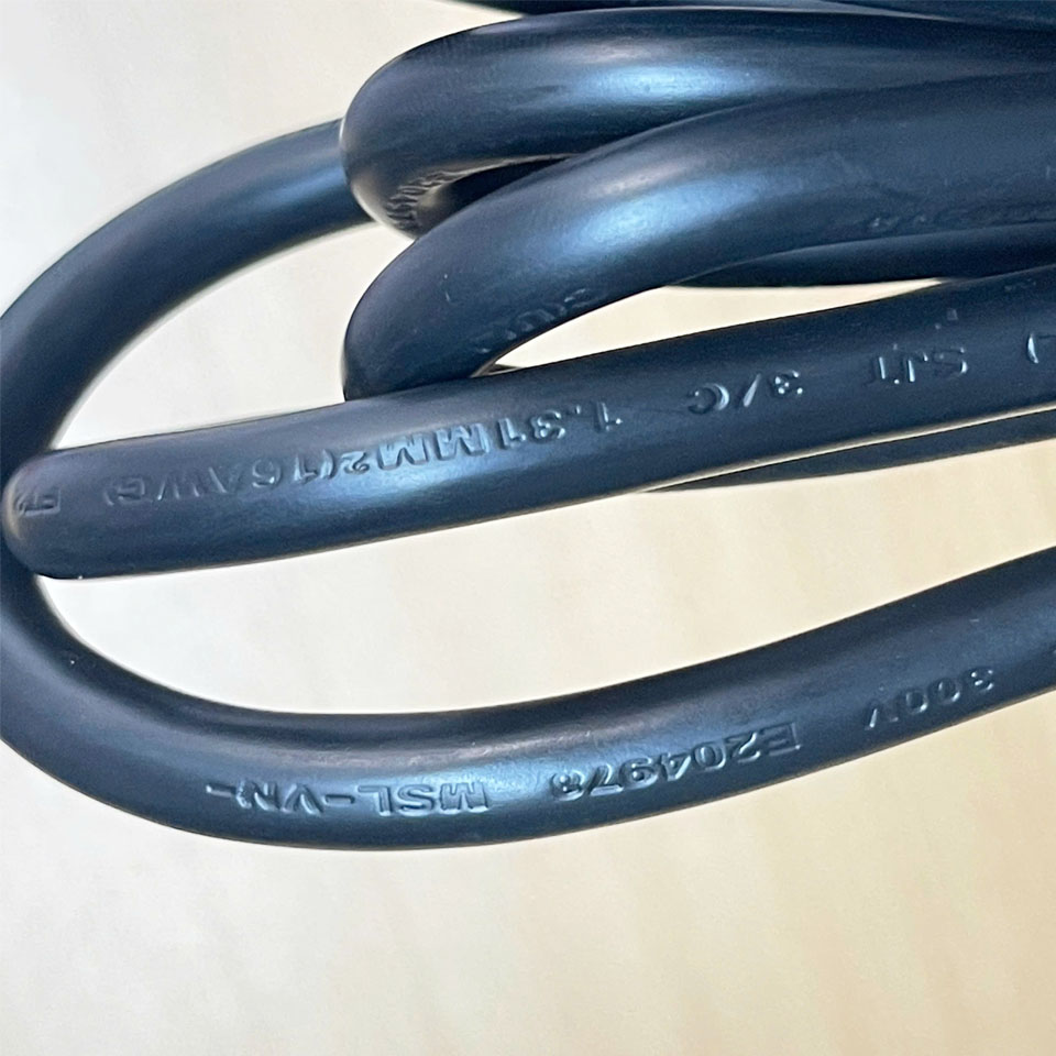 Dây Nguồn IEC 60320 C14 to C15 MSL-106 MSL-121 13A 250V 16AWG 3Cx1.31mm Black Power Cord Length 2M