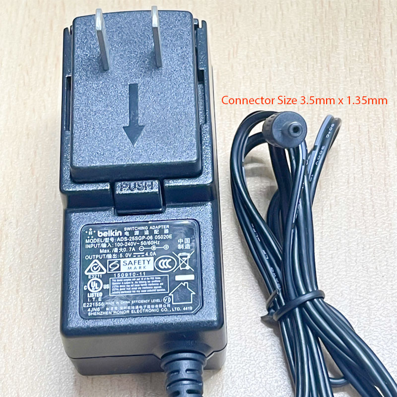 Adapter Original 5V 4A 20W Belkin ADS-25SGP-06 Connector Size 3.5mm x 1.35mm
