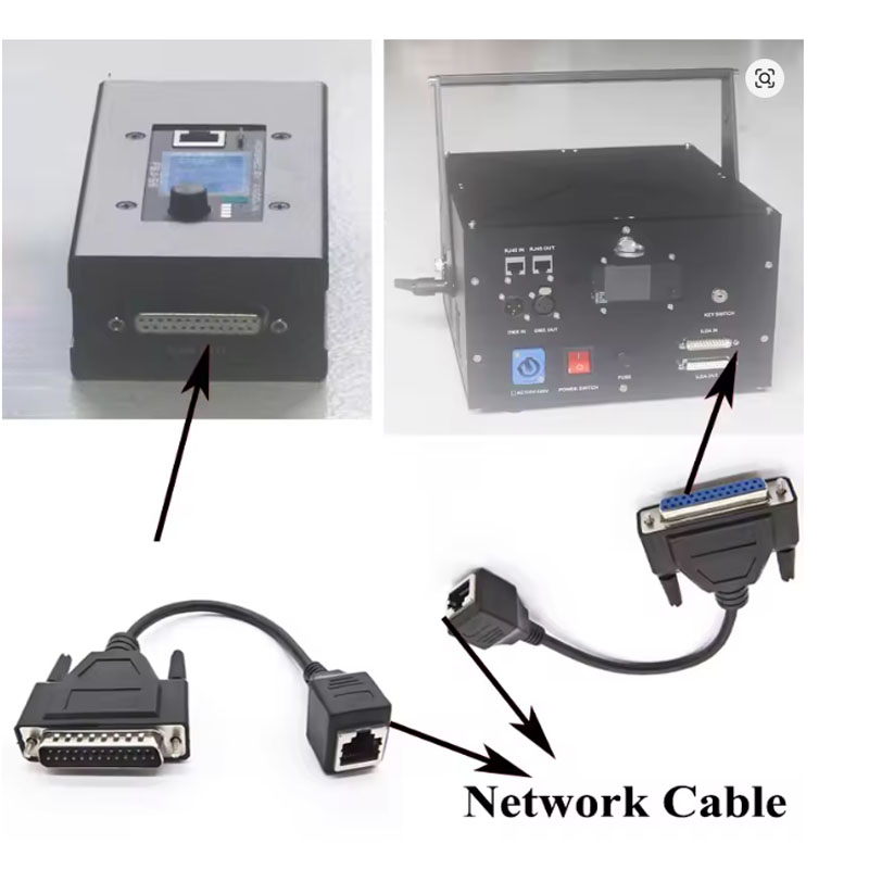 Cáp Chuyển Converter ILDA LPT DB25 Female to RJ45 Adapter Female Dài 25Cm Cable For Laser Light
