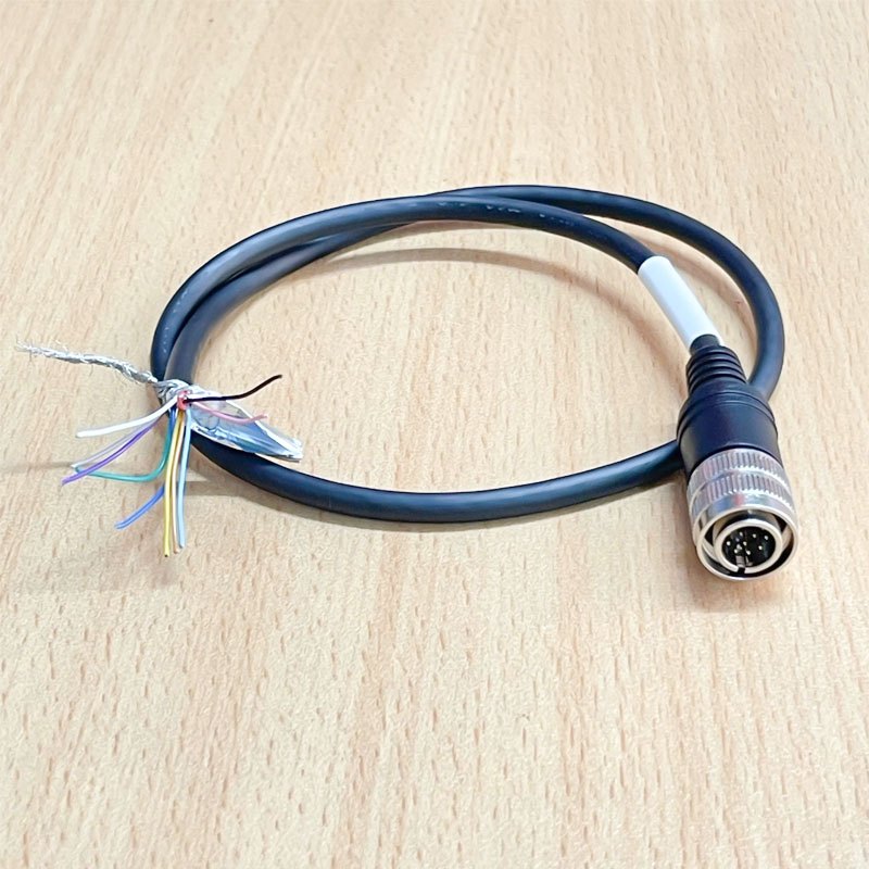 Cáp M12 12 Pin Connector Hirose HR10A-10TPA-12P(73) 12 Pin Male to 12 Core Open End Dài 0.5M For Power IO Cable Industrial Camera Hirose HR10 Series Circular