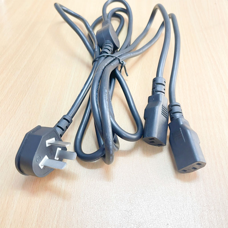 Dây Nguồn 3 Chân Dẹt Tam Giác Australia & China AC Power Cord GB2099 to Dual C13 Y Splitter Power Cord 10A 250V 3X0.75mm Dài 2.1M