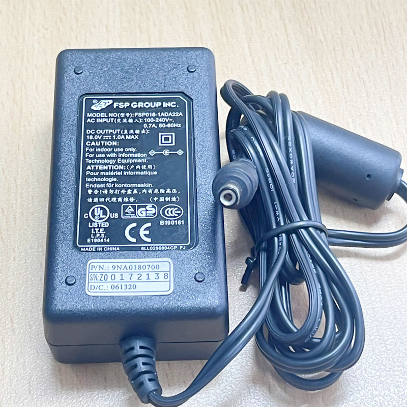 Adapter FSP FSP018-1ADA22A 18V 1A Connector Size 5.5mm x 2.1mm