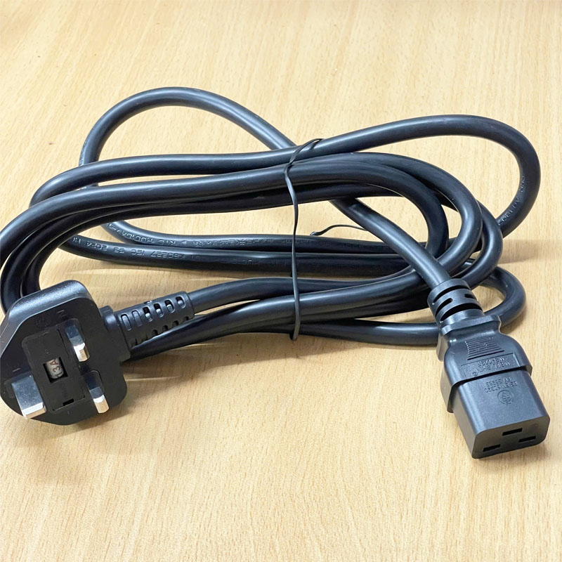 Dây nguồn UK C19 WELL SHIN WS-012A-1 WS-002F AC Power Cord BS1363 UK to IEC60320 C19 13A 16A Dài 2.4M dùng cho thanh nguồn PDU, Server, UPS.