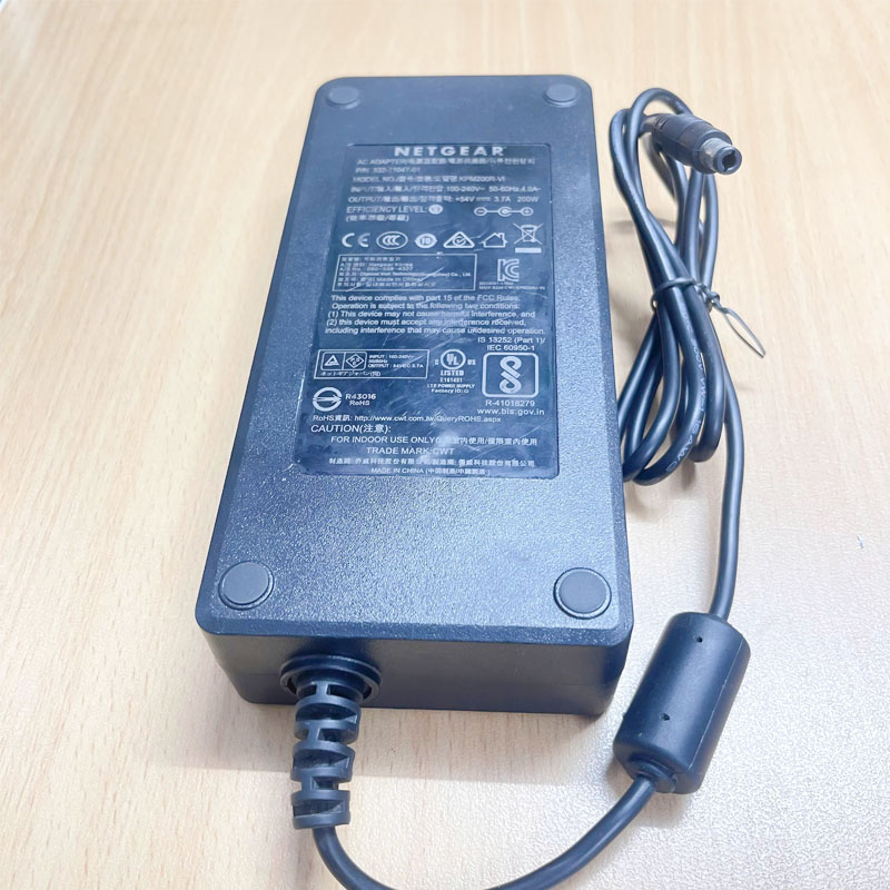 Adapter 54V 3.7A 200W KPM200R-VI Connector Tip Size 6.3mm x 3.0mm For Netgear GS116LP/PP PoE Gigabit Ethernet Switch