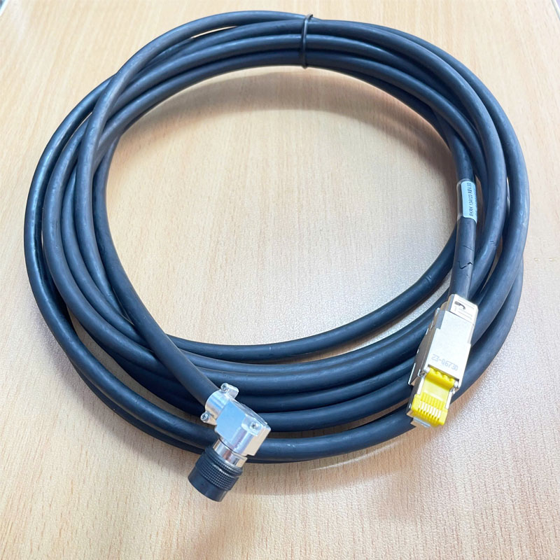 Cáp FA_14391611 EKRK 134123/LVDS Camera Right Angle Hirose HR10A-10P-12P(73) 12 Pin Female to RJ45 Male Dài 6M For Industrial Camera Cable