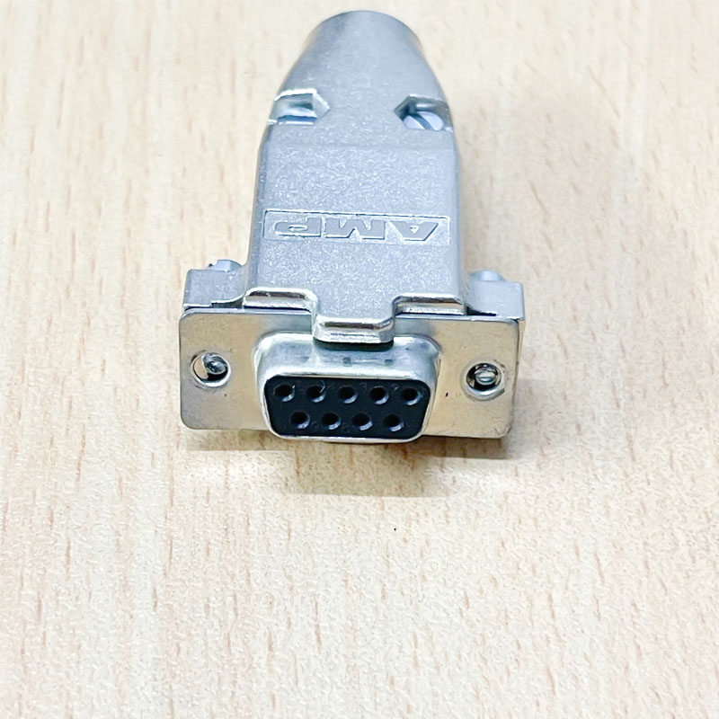 Đầu Jack Hàn AMP RS232 DB9 Female Metal Shielded Connector Gold Plated Shell Kit 9 Pin Serial Port For PLC/HMI/ Servo Driver Encoder Communication Cable