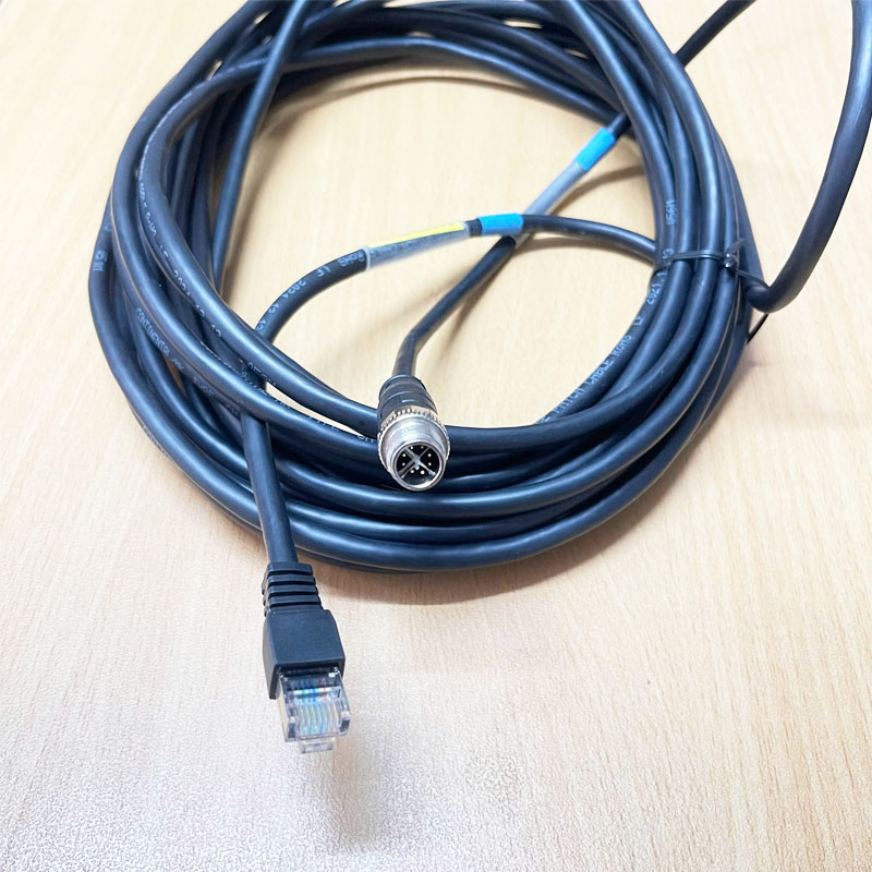 Cáp Điều Khiển DK-G-XC-M12EN-M8SR-10M-N Dài 10M Cable M12 X-Code 8 Pin Male to RJ45 CAT5E Shielded For Cognex Industrial Camera