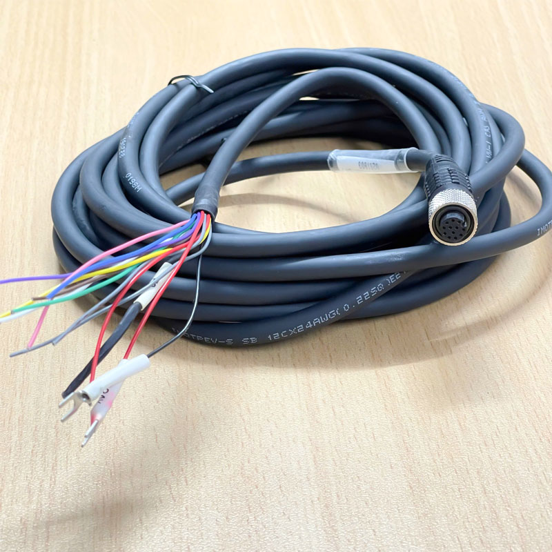 Cáp IO CM-M12IO-F12SR-5M Dài 5M Cable M12 A-Code 12 Pin Female to 12 Core For Cognex industrial Camera, Industrial Sensor