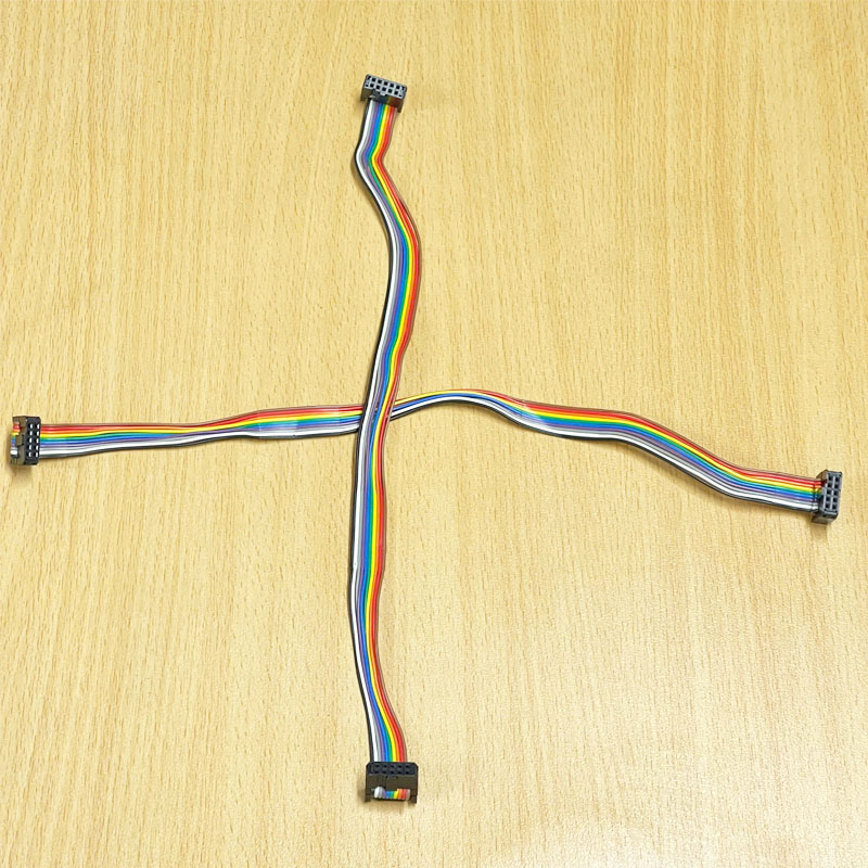 Cáp IDC 10 Pin Female to Female 10 Pin FC 2*5 Pitch 2.54mm Cable Flat Ribbon Data Rainbow Color Dài 0.3M For CMC CNC PLC LCD Screen