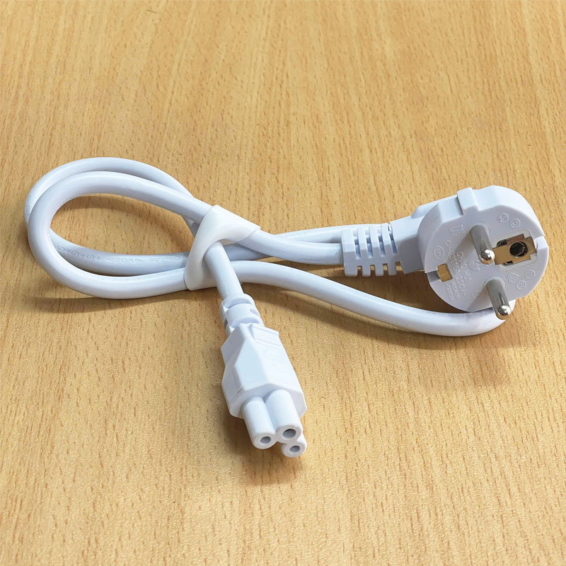 Dây Nguồn CHAO HUI CH-231 CH-706 Chuẩn 2 Chân Đầu Tròn AC Power Cord Schuko CEE7 Euro Plug to C5 2.5A 16A 250V 3x0.75mm² Color White Dài 0.7M