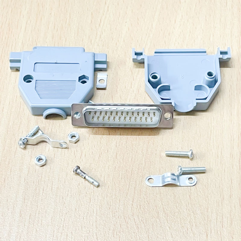 Bộ Rắc Hàn Cổng LPT 1284 Parallel 25 Chân Dương Và Vỏ Ốp DB25 Male Solder Connector Kit Plastic