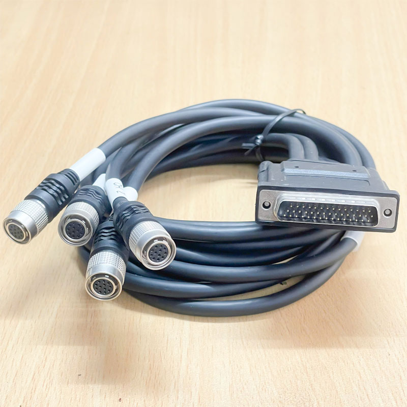 Cáp MC/4-4CH-N-1M DB44 Plus 44 Pin Male to 4 Camera Hirose 12 Pin Female HR10A-10P-12S(73) Video Splitter Cable For CCD Machine Vision Camera Cable
