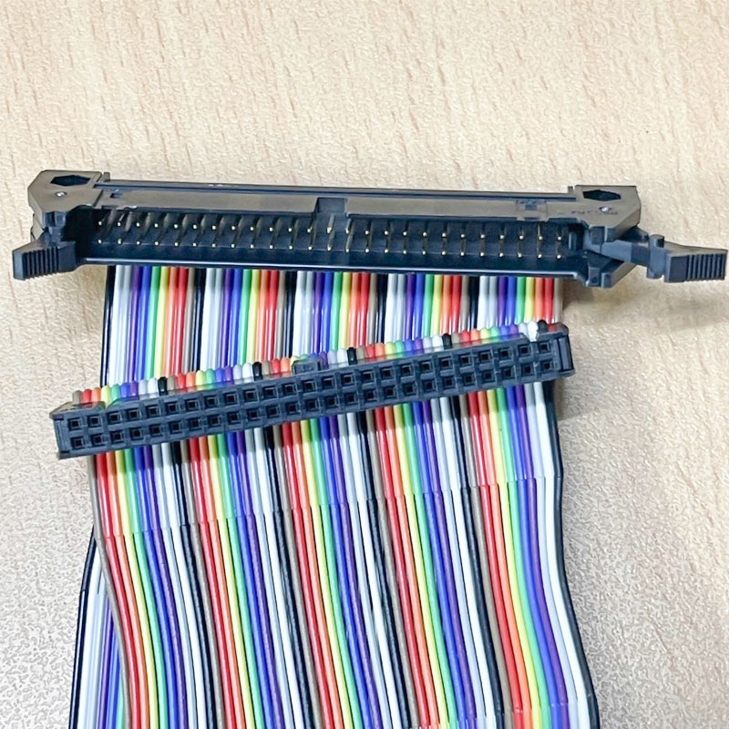 Cáp Flat Ribbon Rainbow FC-FD IDC 50 Pin 2.54mm Male to Female Dài 0.6M