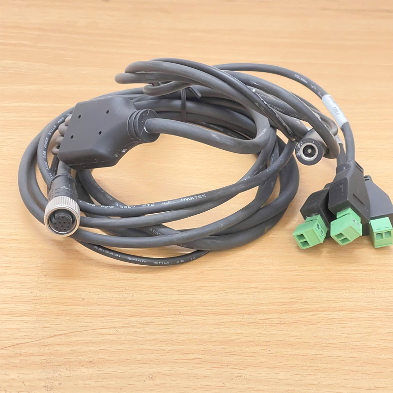 Cáp M12 12Pin chia chữ Y Terminal Blocks 2 Ways 2 Pin and DC for camera Industrial