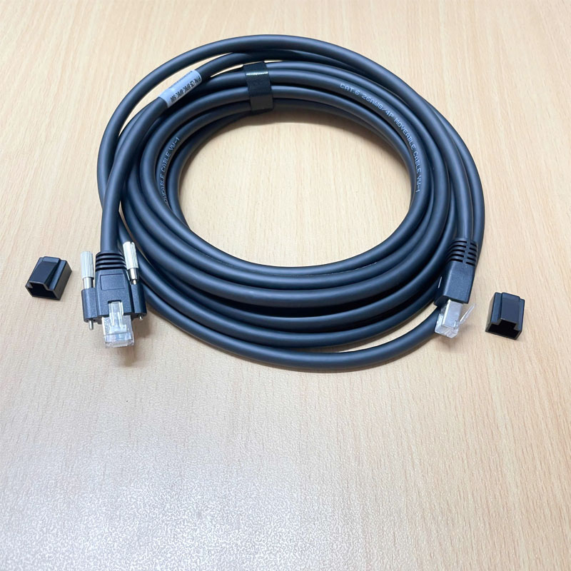 Cáp Mạng Công Nghiệp MV-ACG-RJ45s-RJ45-ST-5M Cable GigE CAT6 S/FTP Screw Locking Horizontal RJ45 CB-8P8C-8P8C-500 Dài 5M For Industrial Digital GigE HIK VISION Camera