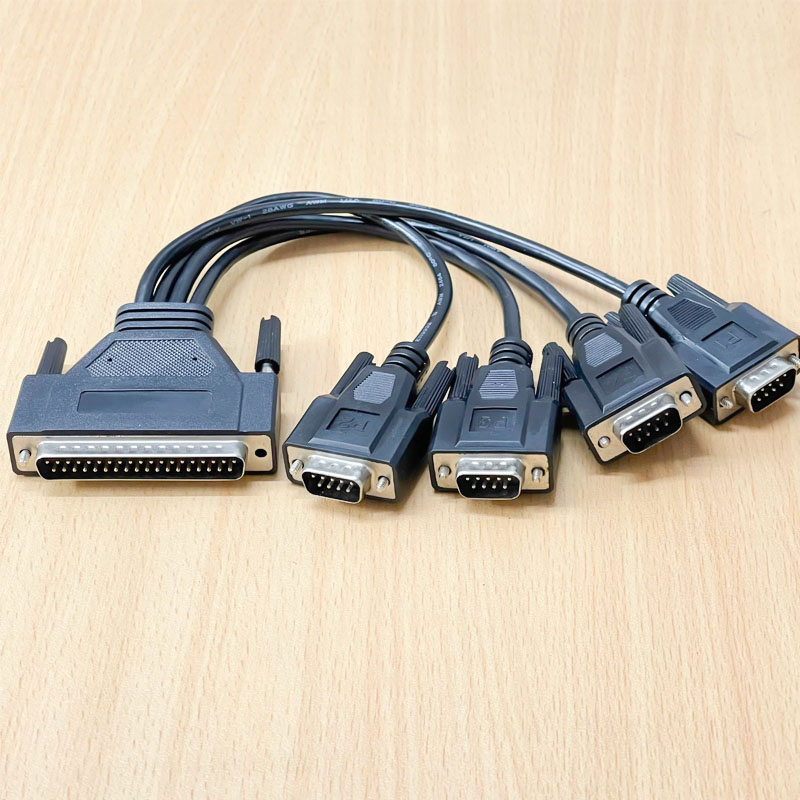 Cáp chuyển đổi DB37 Male Dsub to 4Port DB9 Male D-sub Uart Cable Adapter Dài 0.3M For C104H,C104H/P,CI-134,CI-134I,CI-134IS,CP-114,CP-114I,CP-114IS