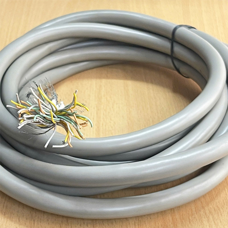 Cáp Điều Khiển Chuyển Động Dài 2M HITACHI 50 Core x 0.2mm² OD 14mm Cable Shielded AWM E41447-HCV STYLE 2464 VW-1 -F- LF Gray Color For I/O Signal Encoder Servo Drive and Robot