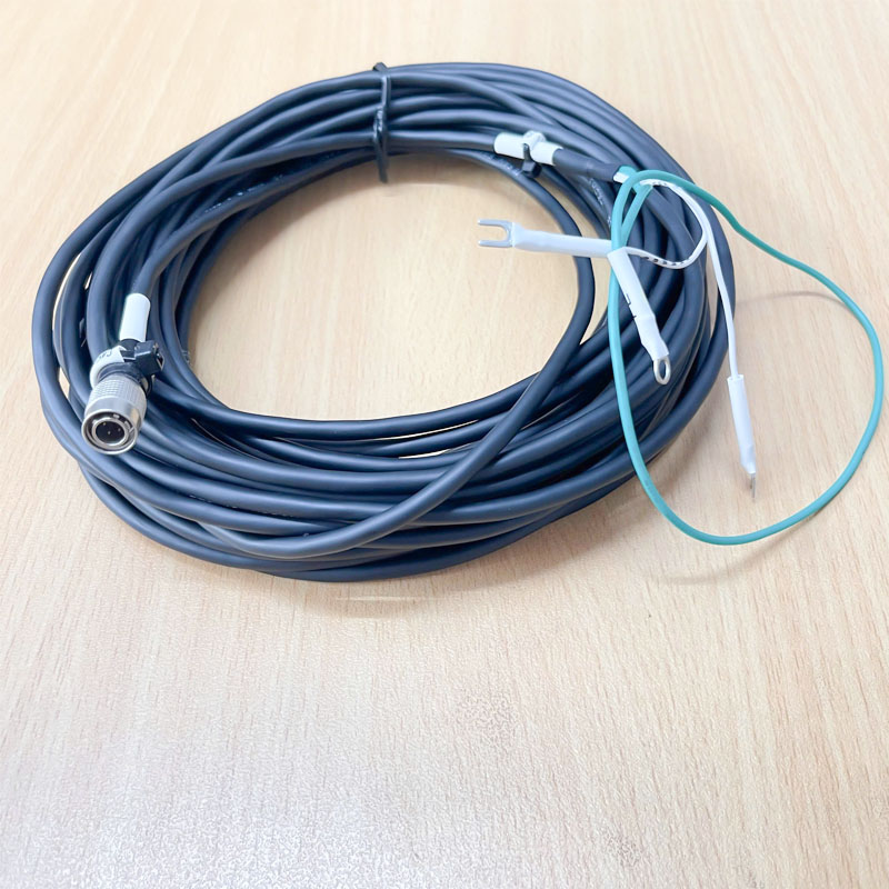 Cáp Hirose HR10A-7P-4P(73) 4 Pin Male Power Cable Connector Dài 10M to 2 Core Open End + PE For Industrial Camera