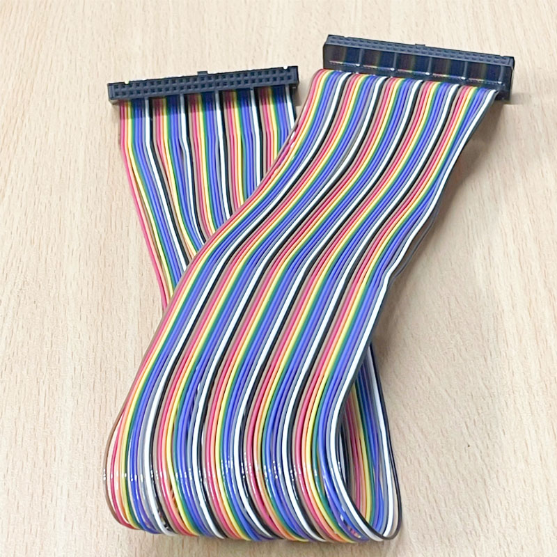 Dây cáp dẹt IDC Rainbow IDC 50 Pin 2.54mm Pitch Flat Ribbon Data Rainbow Color Cable Dài 0.4M