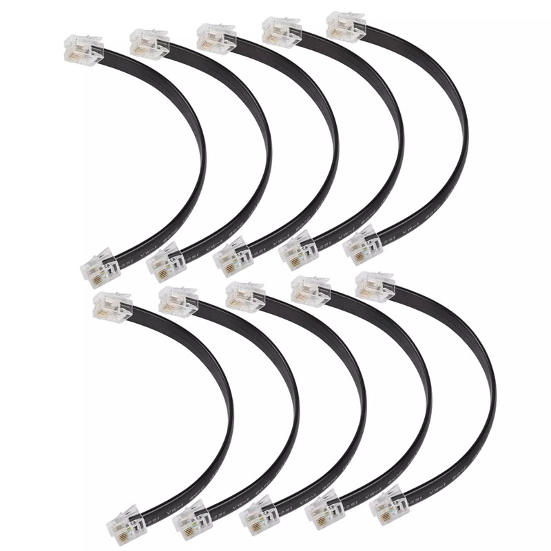 Dây Cáp RJ12 6P6C 6 Pin Straight Wired Cable 6P6C Male to Male Flat Telephone Cord,Polycom Microphone