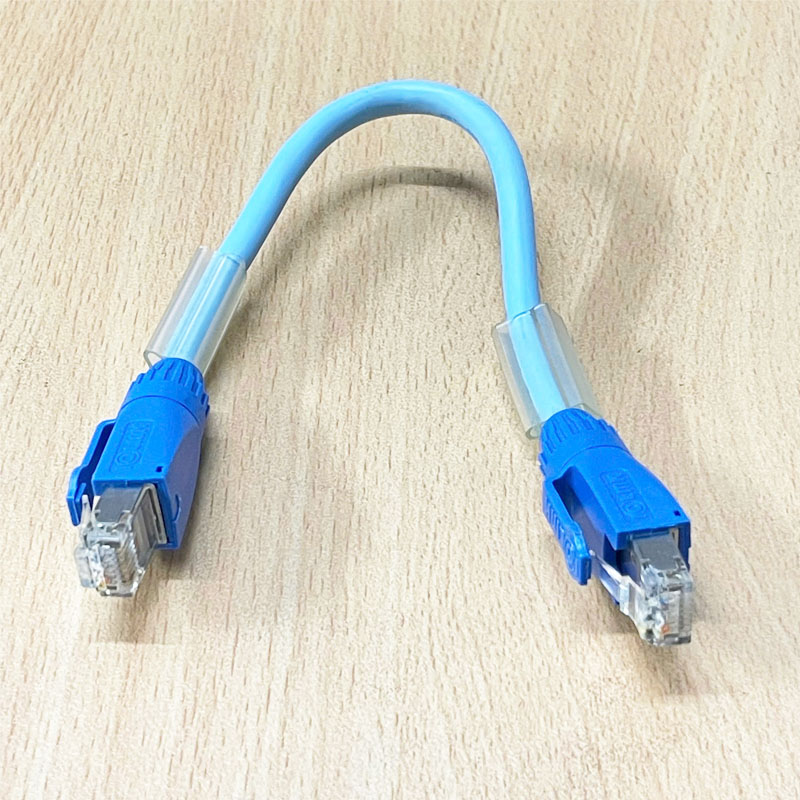 Dây Nhẩy CAT6A Shielded LSZH SFTP IOLINK Ethernet Network Patch Cord up to 10GBase-T and 500MHz Straight Through Cable Blue Dài 0.3M