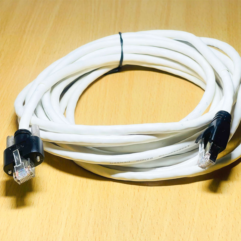 Cáp mạng công nghiệp GIGA BANDO DENSEN Cat6  Gigabit Ethernet RJ45 S/STP Screw Locking  Dài 5M  Camera Lan Gigabit Network Cable High Flex Fixed