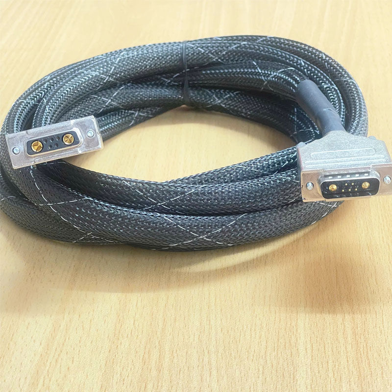 Cáp Nguồn Công Nghiệp D-SUB Male to Female 7 Pin PCB HARTING 7W2 12 Way Panel Mount D-sub Connector Socket 2.84mm Pitch Dài 3.1M