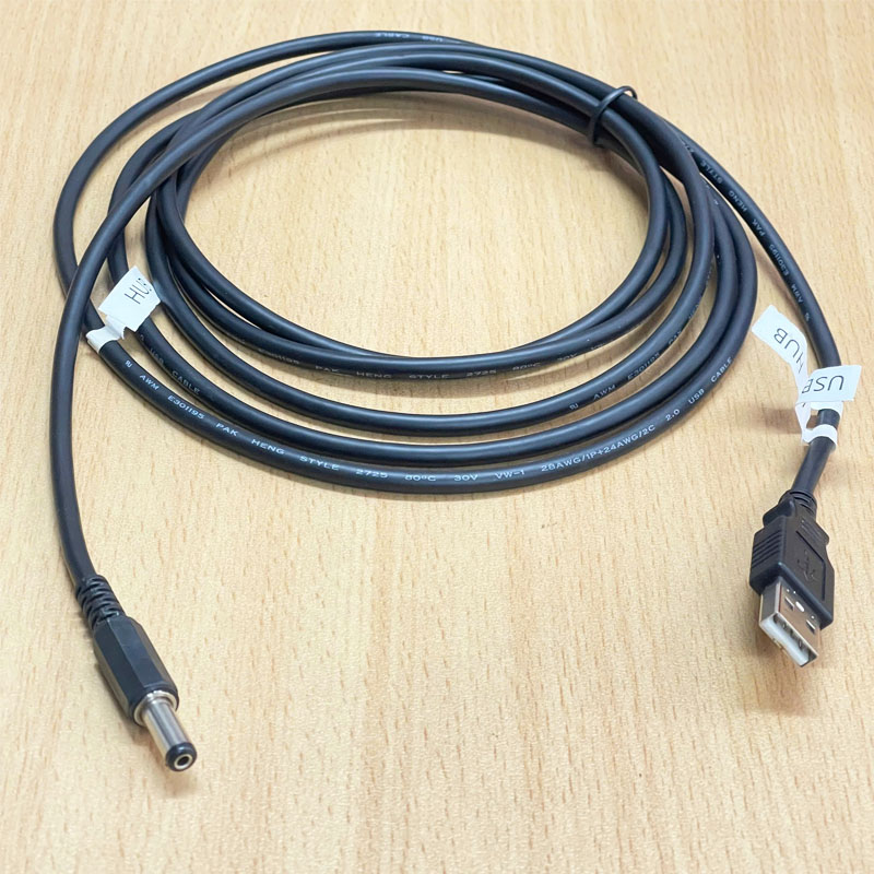 Cáp 2M 6.56ft USB 2.0 Type A to DC 5.5mm x 2.1mm DC 5V Power Barrel Plug Connector Cable