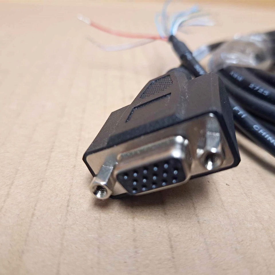Cáp Nguồn I/O OEM Cognex DM50-PWRIO-05 Dài 5M Cable 15-Pin Female HD D-Sub 3Row to 15 Core Bare Wire End Flying Leads For Power and IO Breakout Cable Cogne