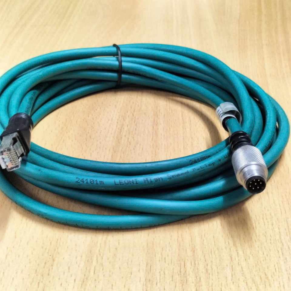 Cáp Mạng Ethernet Cognex CCB-84901-1003-05 185-0253R Dài 5M Cable M12 Male Ethernet Cable A-Code 8 Pin RJ45 For Cameras Industrial Dataman 300/360/370 Series Hàng Tồn Kho Kỹ Thuật