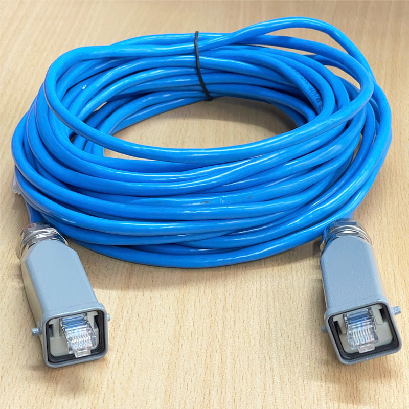 Dây Nhảy CAT5E SF/UTP Ethernet SZMW-170113-10 Dài 10M Cable Connector H3A RJ45 H3A-TE-2B-M20-RJ45 Ethernet-Switch Module Heavy Duty Connector