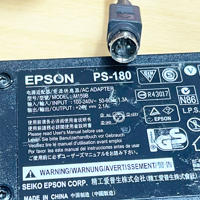 Chuyển Nguồn Adapter 24V 2.1A Epson PS-180 M159B Connector Size 3Pin Mini Din 10mm For Printer Epson TM T81II M159B M195A TM-T58 TM-U220 TM-T88V M244A