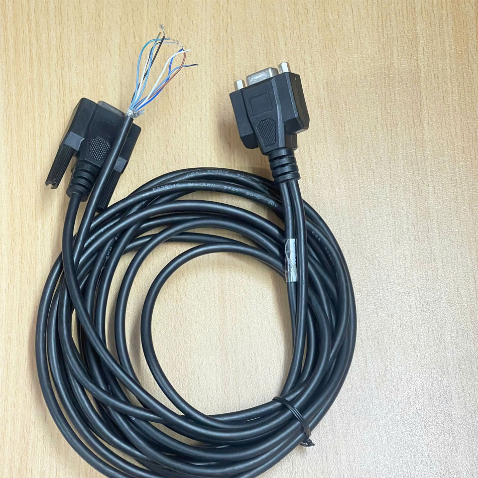 Cáp Cognex 300-1127R A-PID DM-RS232IO-00 Dài 2.5M Cable HDDB15 SUB-D15F-HD Female to RS-232 D-Sub DB9 Female  + 8 Wire Flying ForBarcode Reader