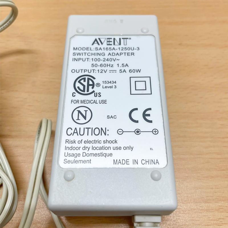 Chuyển nguồn Adapter 12V 5A 60W AVENT  SA165A-1250U-3 DC Size 5.5mm x 2.5mm