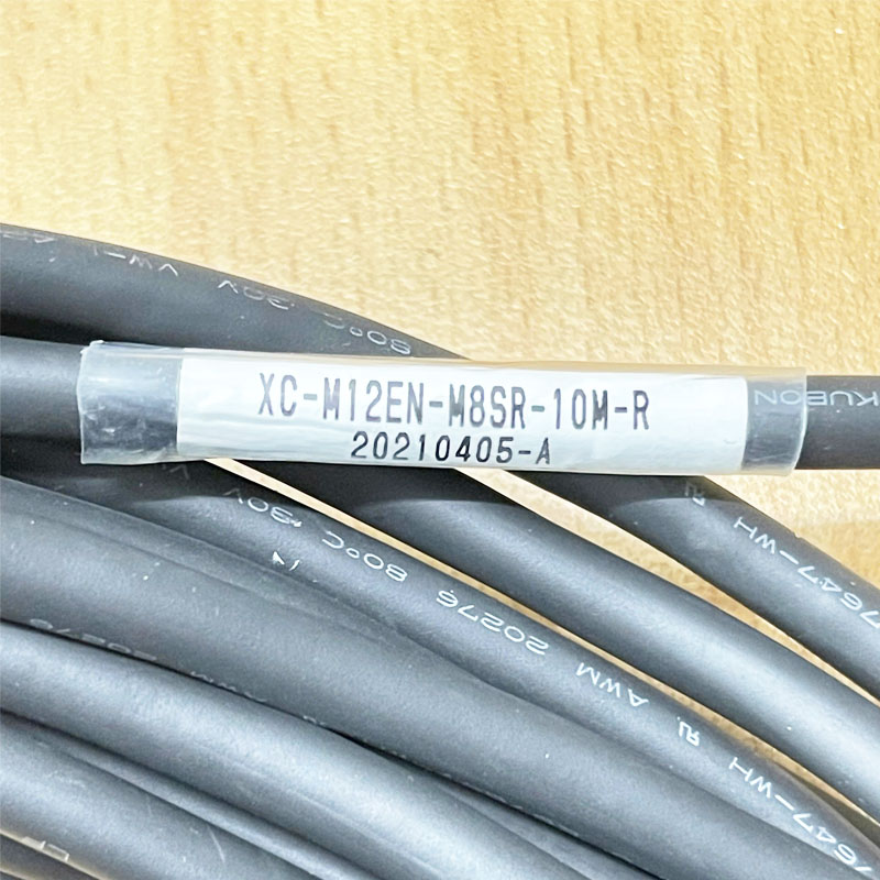 Cáp XC-M12EN-M8SR-10M-R Cable M12 X-Coded 8 Pin Male to RJ45 Ethernet TAIYO E67647-WH AWM 20276 80°C 30V VW-1 4PX26AWG LF KUBON CABLE For Cognex Camera