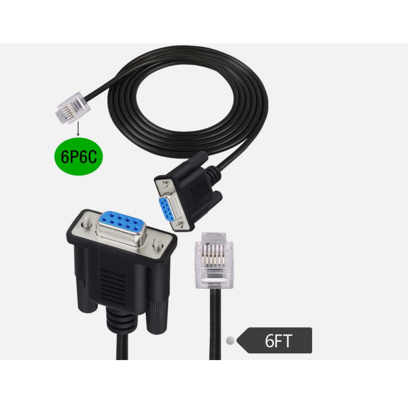 Cáp Lập Trình RJ12 6P6C to RS232 DB9 Female Dài 2M PLC Programming Cable Data Download For Keyence KV Series KV-5500 5000 3000