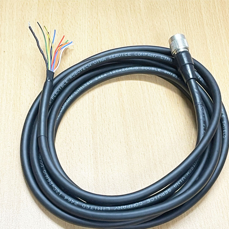 Cáp MV-ACP-H12P-Open-HF-3M Dài 3M Cable Hirose 12 Pin Female HR10A-10P-12S(73) to 12 Core Open Shield Flying Lead
