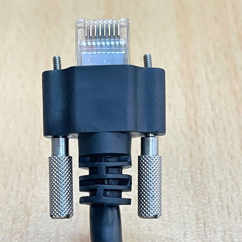 Dây Cáp Mạng Ethernet RJ45 Có Vít Khóa MV-ACG-RJ45s-RJ45-ST-5M Cable GigE SFTP CAT.7 ISO/IEC EIA/TIA-568B Screw Locking Horizontal RJ45 CB-8P8C-8P8C-500 Dài 5M For Industrial Digital GigE HIK VISION Camera
