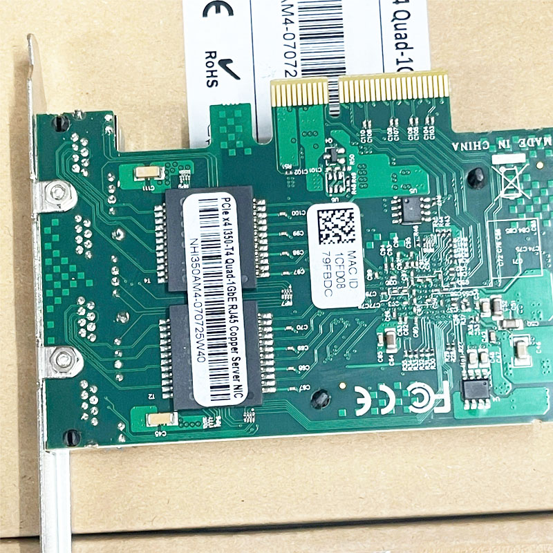 Card Mạng Intel I350-T4 RJ45 PCI-Express 4-Port Ethernet Server Adapter Gigabit PCIe x 4I350-T4 Quad-1GbE RJ45 Copper Server NIC
