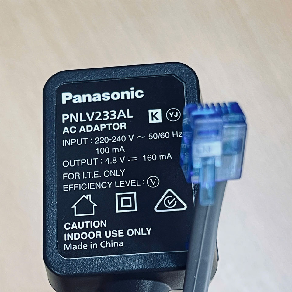 Bộ Chuyển Đổi Nguồn AC ONE 4.8V 160MA PNLV233AL Panasonic Connector Size Left OFFSET Modular 6P6C For Điện Thoại Không Dây Panasonic PNLC1065
